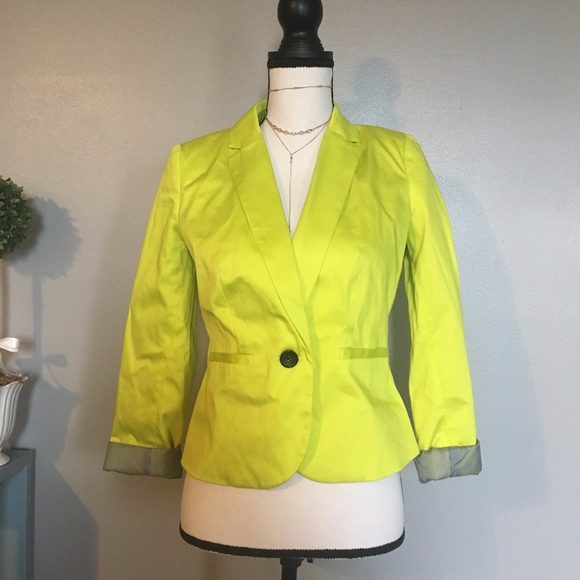 Worthington Jackets & Blazers - Worthington Neon Green Single Button Blazer Jacket